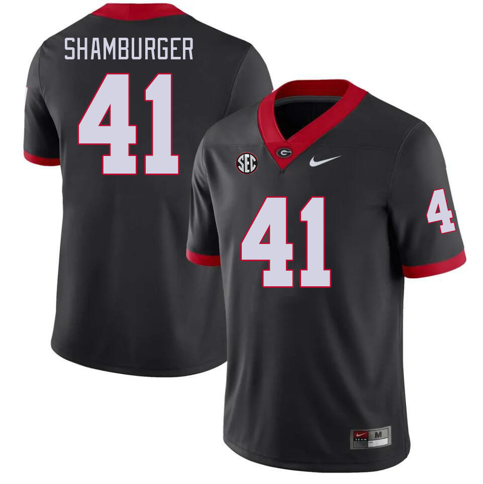 Georgia Bulldogs #41 Denton Shamburger College Football Jerseys Stitched-Black